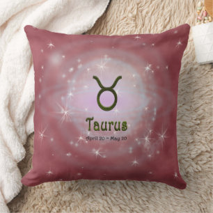 Plocka Färg Taurus Zodiac Astrologiskt tecken Kudde