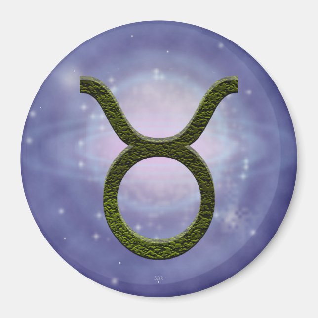 Plocka Färg Taurus Zodiac Astrologiskt tecken Magnet (Framsidan)