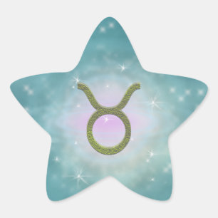 Plocka Färg Taurus Zodiac Astrologiskt tecken Stjärnformat Klistermärke