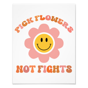 Plocka Flowers kämpar inte. Boho Daisy Fototryck