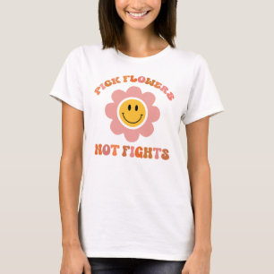 Plocka Flowers kämpar inte. Boho Daisy T Shirt
