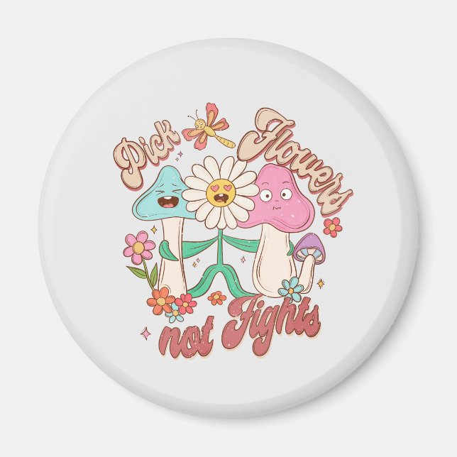 Plocka Flowers, Not Fields - Cute & Vibrant Flower Magnet (Framsidan)