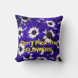 "Plocka inte blå blommor" Kastkudde Kudde