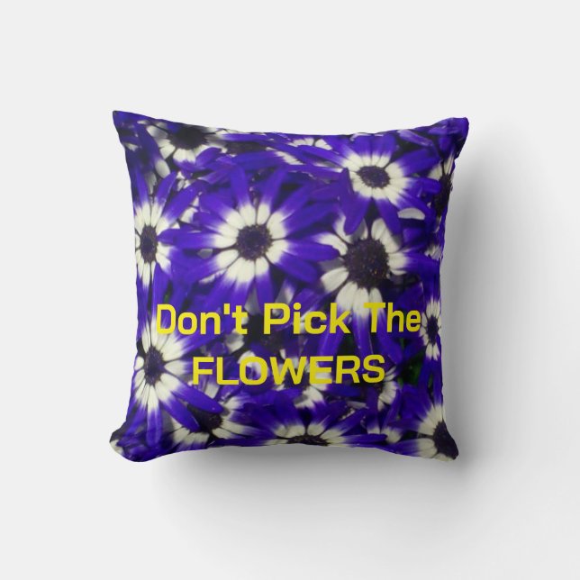 "Plocka inte blå blommor" Kastkudde Kudde (Framsida)