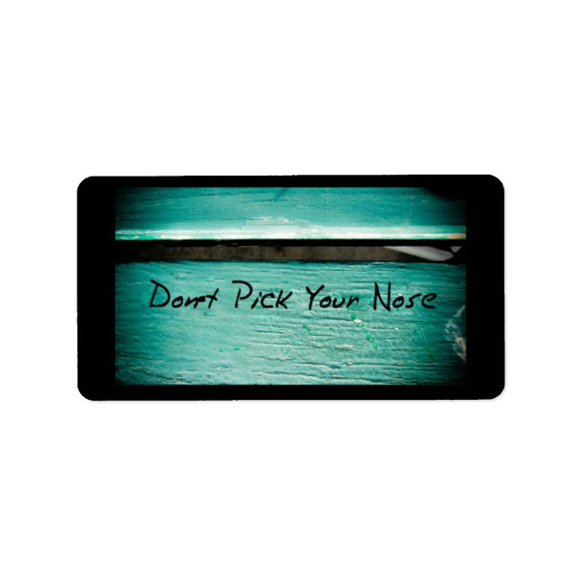 Plocka inte näsan adressetikett (Framsidan)