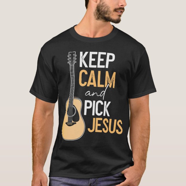 Plocka Jesus Christian Bass Guitar Player Musician T Shirt (Framsida)