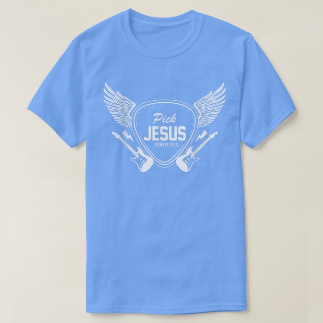 Plocka Jesus Christian Church Band Guitarist Guita T Shirt (Design framsida)