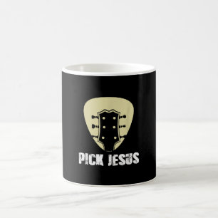 Plocka Jesus Religiösa Musician Gift Idea Guitar Kaffemugg