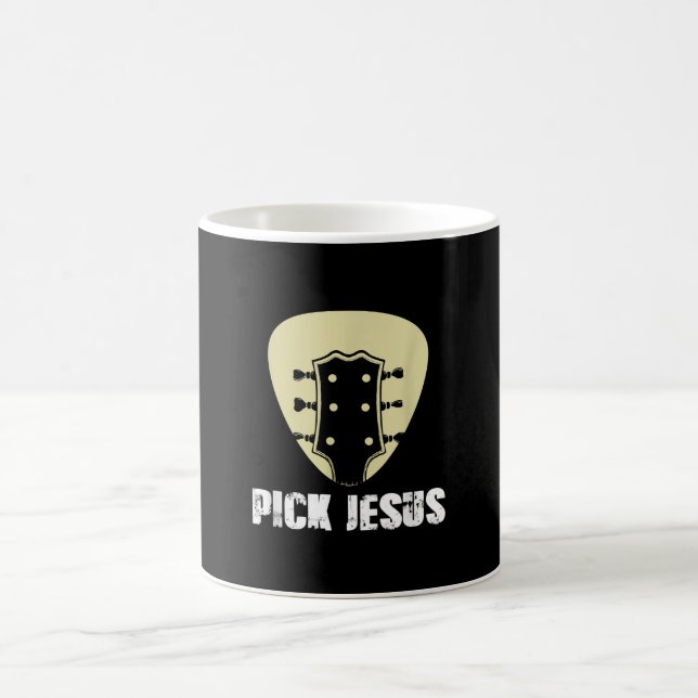 Plocka Jesus Religiösa Musician Gift Idea Guitar Kaffemugg (Center)