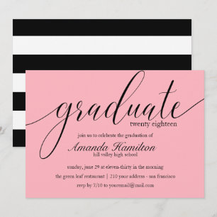 Plocka Rosa-typografi-inbjudan till Studenten Inbjudningar