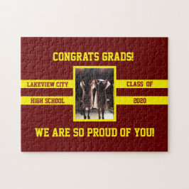 Plocka Skolfoto i Färg Gratulerara Student Pussel