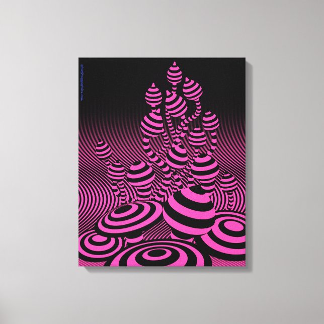 Plocka svamp Fuchsia magi för jätte- kanfasneon Canvastryck (Framsida)