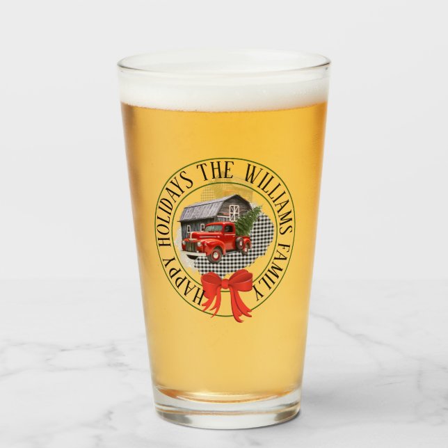 Plocka upp Lastbil med Träd glasumlare Glaskopp (Framsida fylld)