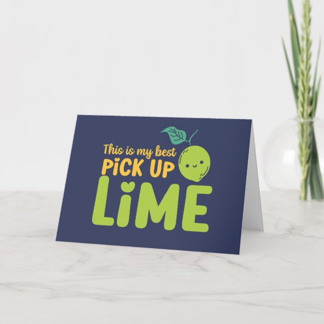 Plocka upp Lime Cute Fruit Pun Funny Alla hjärtans Helgkort (Framsida)