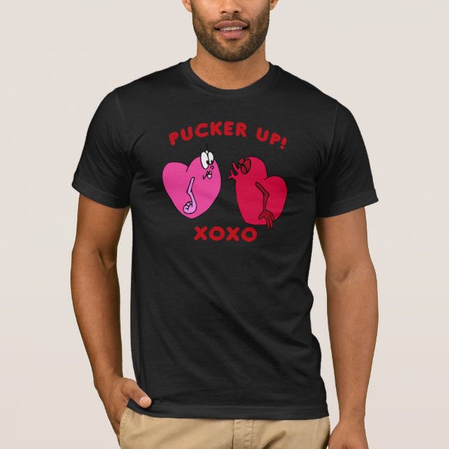 Plocka upp Valentine Hearts Shirt Tee (Framsida)