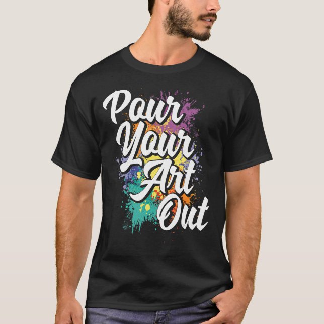 Plocka ut målningsmålningsfärgen Färg T Shirt (Framsida)