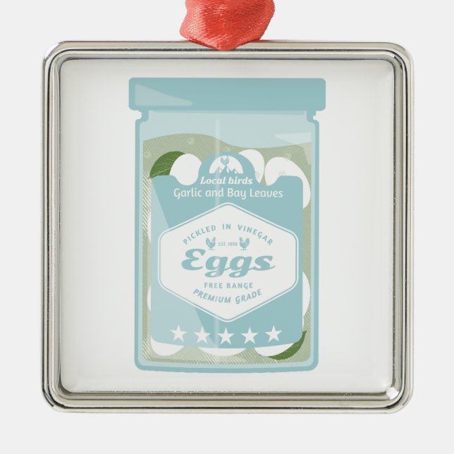 Plockade ägg julgransprydnad metall (Framsidan)
