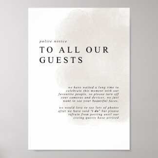 Plockade ceremonier, inga telefoner-tecken poster