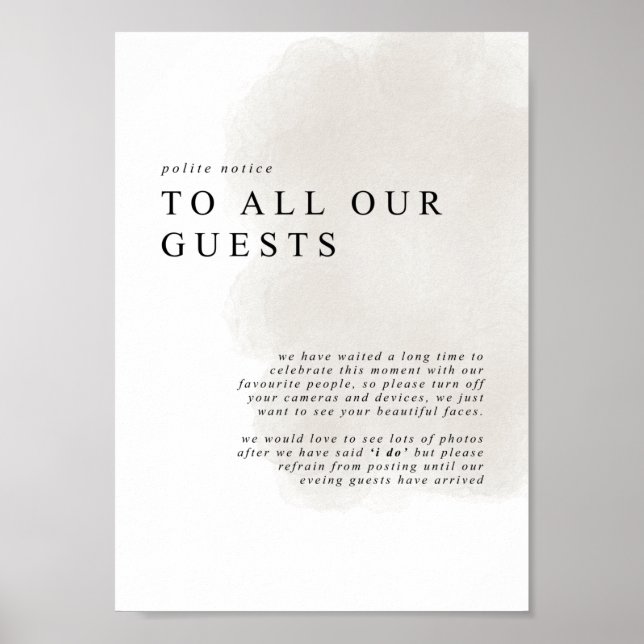 Plockade ceremonier, inga telefoner-tecken poster (Framsidan)