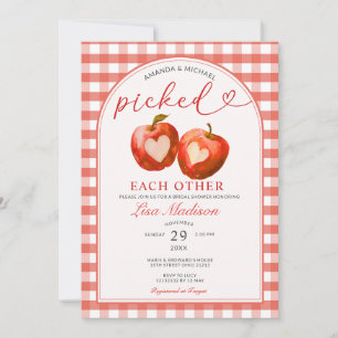 Plockade varandras Red Apple Gingham-Möhippa Inbjudningar