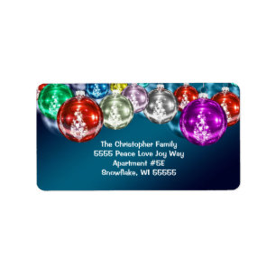 Plockande Baubles Helgdag-juladressetikett Adressetikett