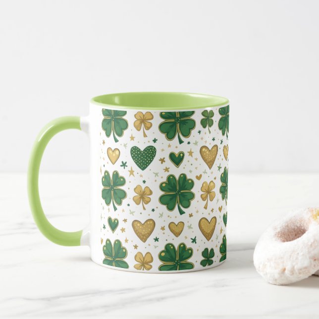 Plockande St. Patrick's Mönster Design Mugg (Med munk)