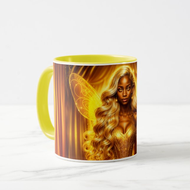 Plockande vingar med gyllene eleganter mugg (Framsida vänster)