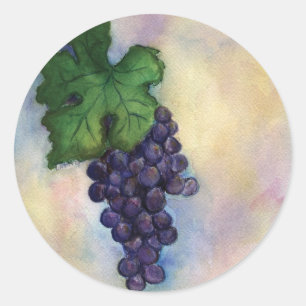 Plockare av bonddruvor av typen Cabernet Sauvignon Runt Klistermärke