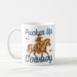 Plockare upp cowboyen kaffemugg