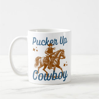 Plockare upp cowboyen kaffemugg