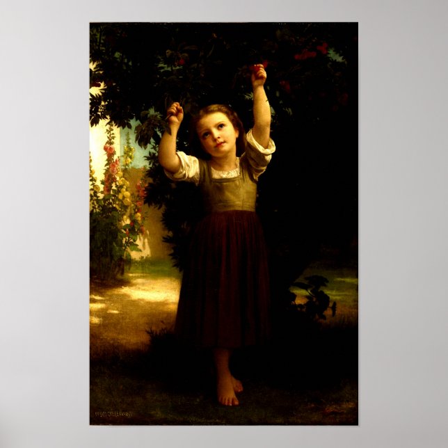 Plockaren av körsbär William Adolphe Bouguereau 18 Poster (Framsidan)