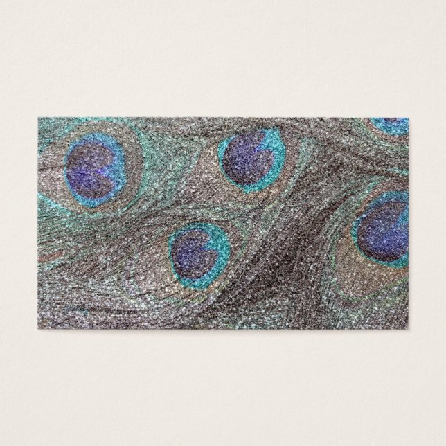 Plockfjädrar från Silver glitter Visitkort (Framsidan)