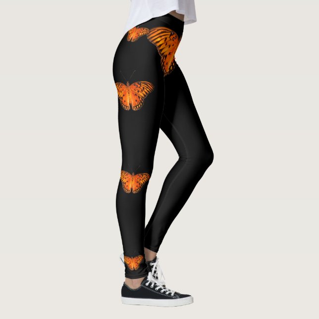 Plockfjäril på orange på mörk leggings (Höger)