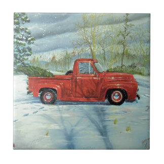 Plockning upp träd för jul kakelplatta