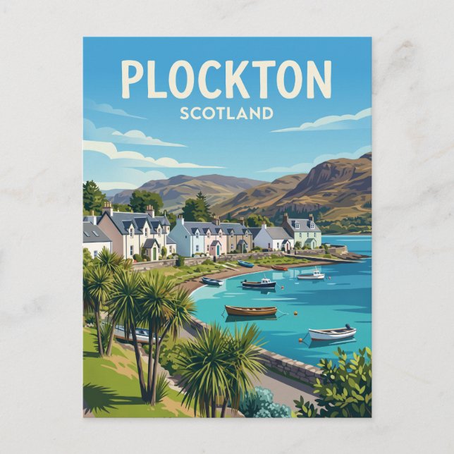 Plockton Skottland Vykort (Framsida)
