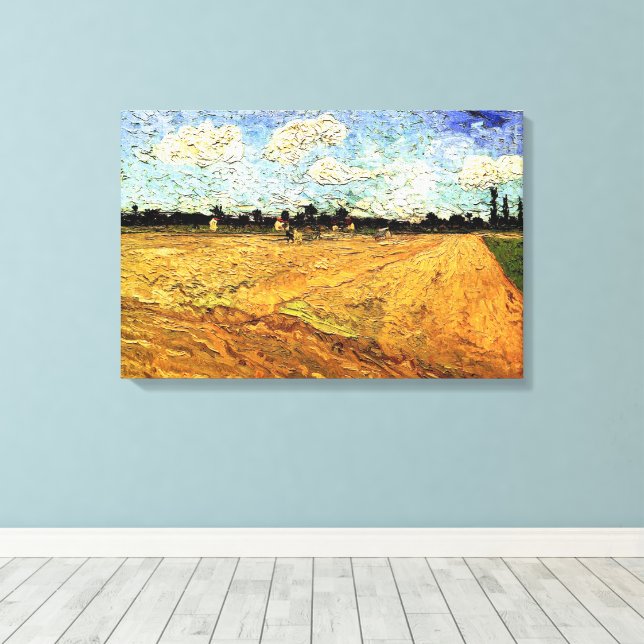 Plogad åker (Fåran) av Vincent van Gogh Canvastryck (Insitu (trägolv))