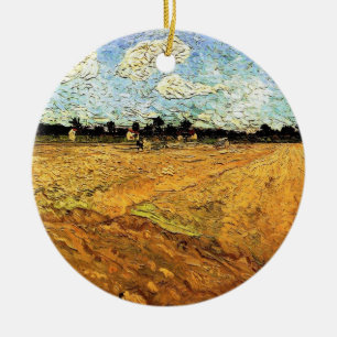 Plogad åker (Fåran) av Vincent van Gogh Julgransprydnad Keramik