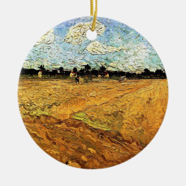 Plogad åker (Fåran) av Vincent van Gogh Julgransprydnad Keramik (Framsidan)