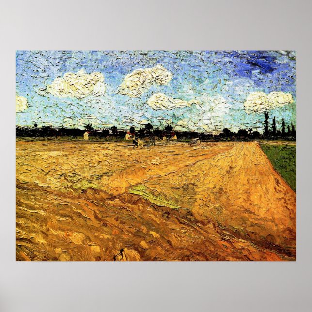 Plogad åker (Fåran) av Vincent van Gogh Poster (Framsidan)
