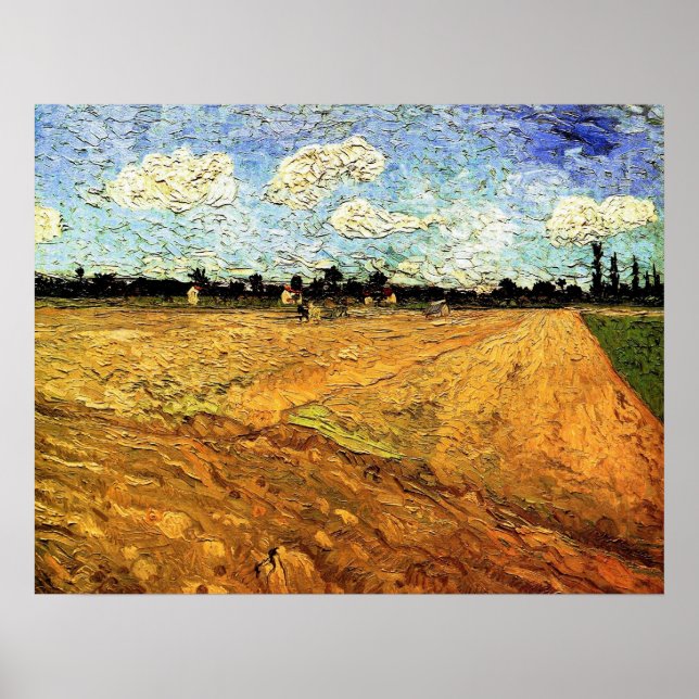 Plogad åker (Fåran) av Vincent van Gogh Poster (Framsidan)