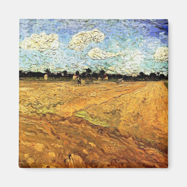 Ploged Fält (Furrows) av Vincent van Gogh Magnet (Framsidan)