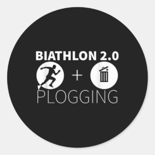 Plogg Biathlon 2.0 Joggning och miljöpoäng Runt Klistermärke