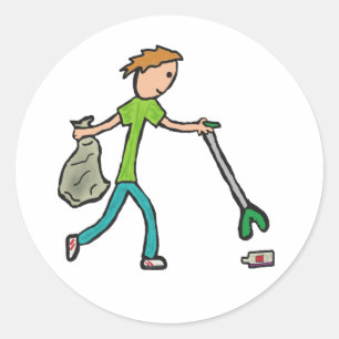 Plogg- och Litterplockning Runt Klistermärke