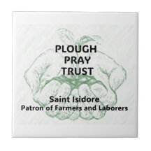 "Plöj Bön Förtröstan" Saint Isidore Magnet