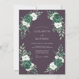 Plommon Divine Vinterbröllop Inbjudningar