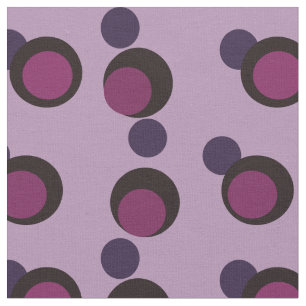 Plommon Eclipse - Lyxiga Mid-Century Cirklar Tyg