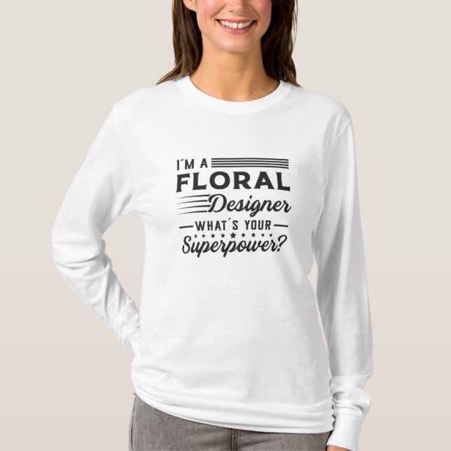 Plommon Flower Florist Superpower Funny Gift Idea T Shirt (Framsida)