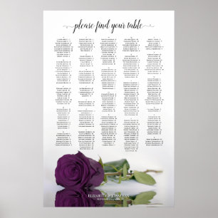 Plommon Lila Ros Chic Alfabetisk Sittplan Poster