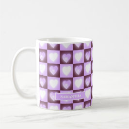Plommon Mauve Celestiala Hjärtan Alla Hjärtans Dag Kaffemugg