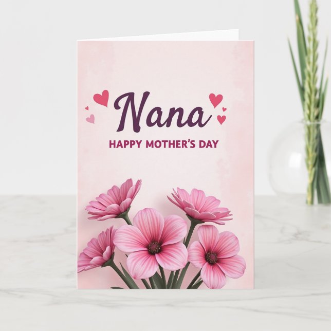Plommon Nana Blommig Morsdagskort Kort (Framsida)